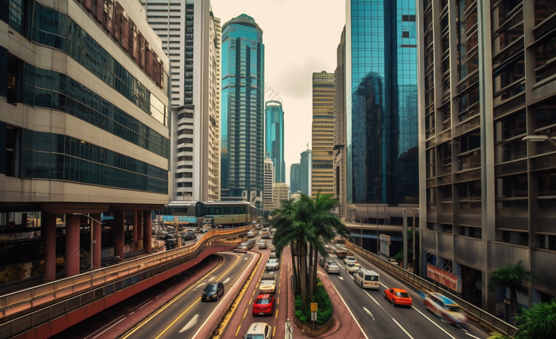 繁华都市的高楼大厦街头街景,高清,摄影图,摄影图片,图片大全,摄影图免费下载